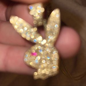 Gold and diamond pendant with 24in chain